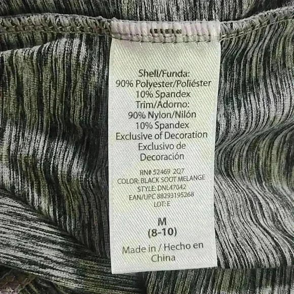 NWOT Danskin Now Medium Polyester/Spandex Dance Top Black Strie Back Detail - Picture 7 of 8